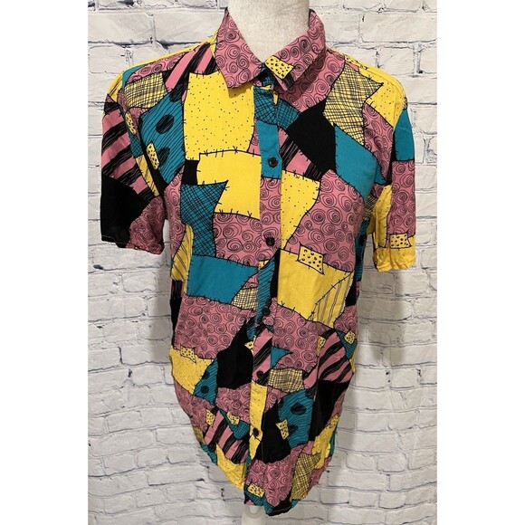 Hot topic Disney The Nightmare Before Christmas Sally Woven Button-Up Top Medium - Picture 1 of 7